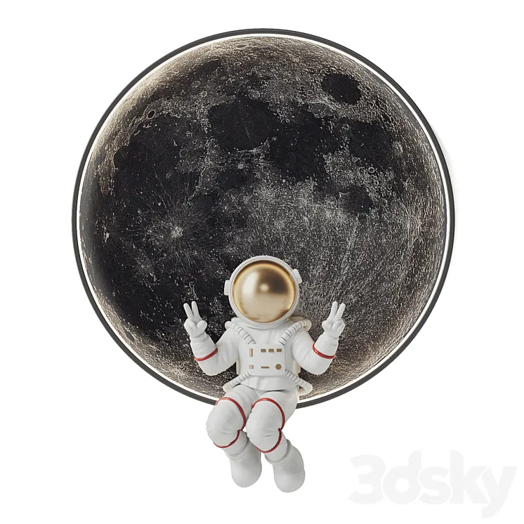 Astronaut Wall Light 3D Model Free