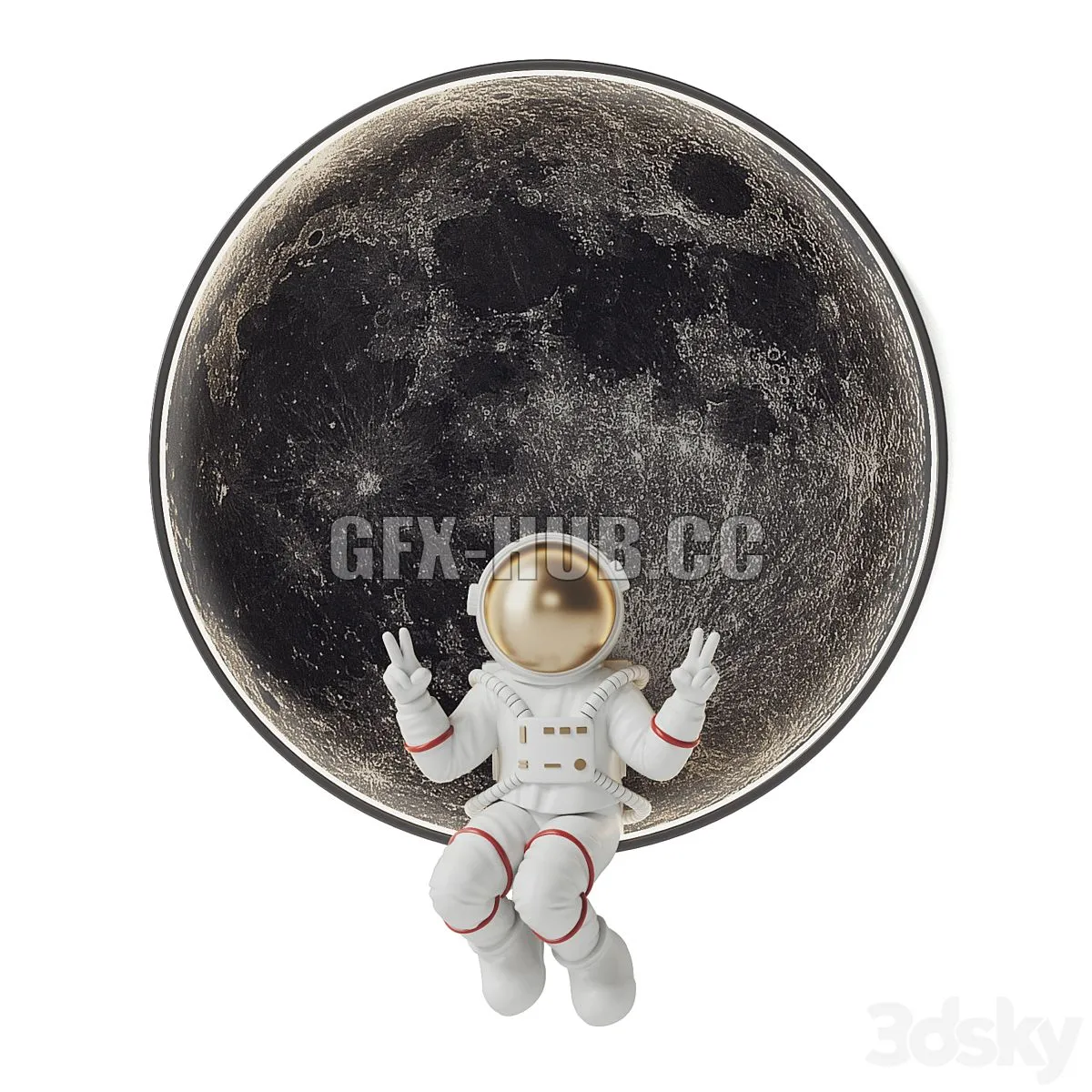 Astronaut Wall Light 3D Model