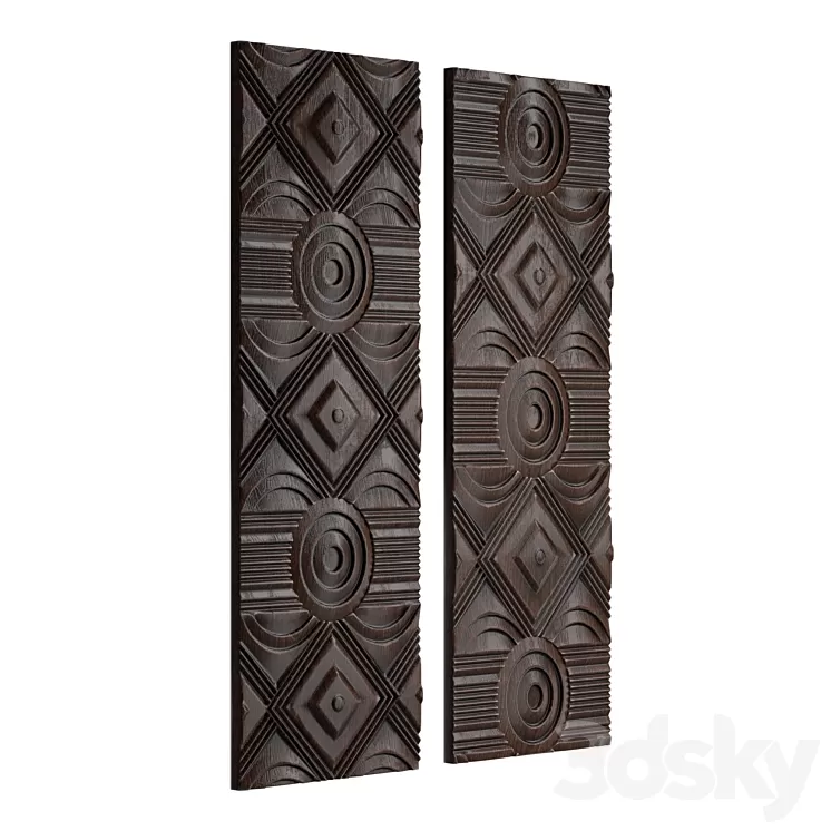 Asuka Wood Wall Panels 3D Model Free