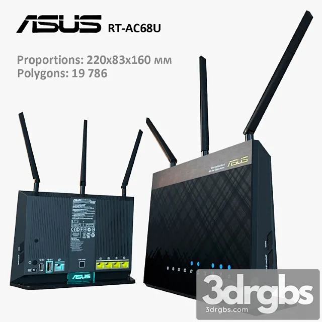 ASUS RT AC68U 3D Model Free