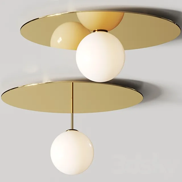 Atelier Areti Plate And Sphere Ceiling Lamps 3D Model