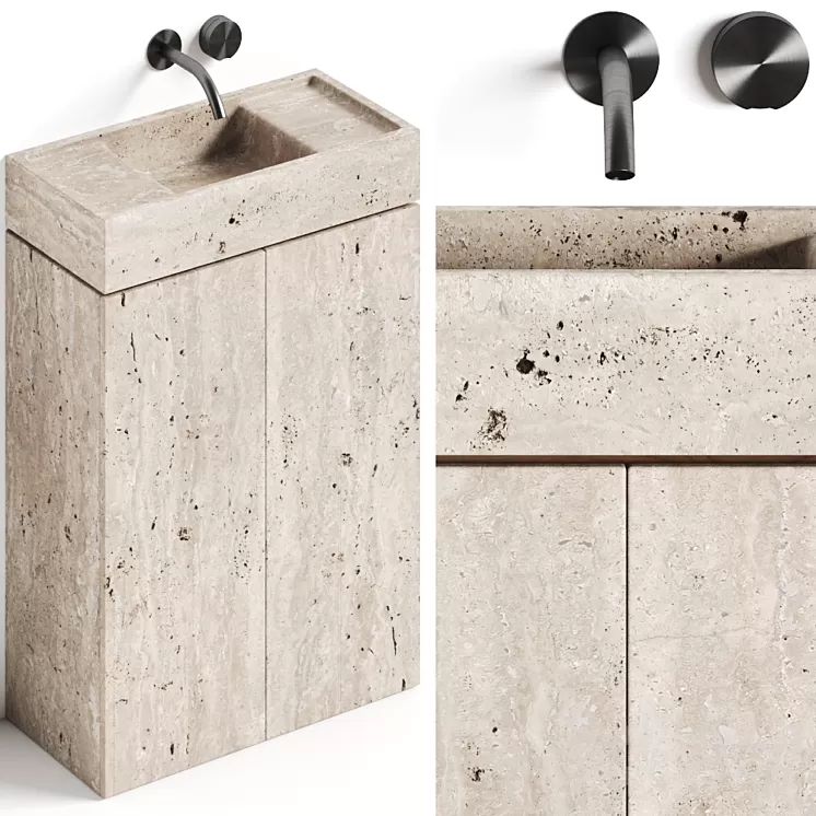 Atelier Il Granito Rocco Stone Bathroom Vanity 3D Model Free