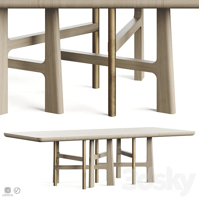 Atelier Tortil Wood I Table 3D Model
