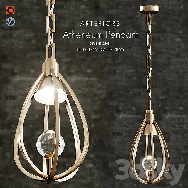 Atheneum Pendant 3D Model