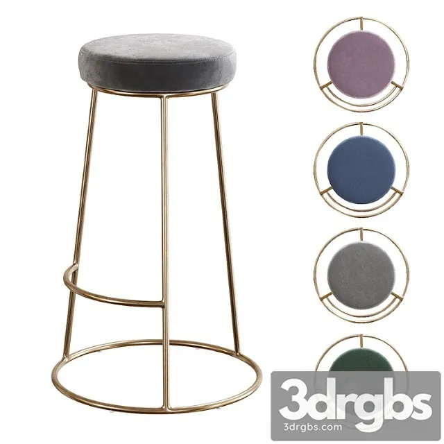atlantis velvet bar stool 3D Model Free