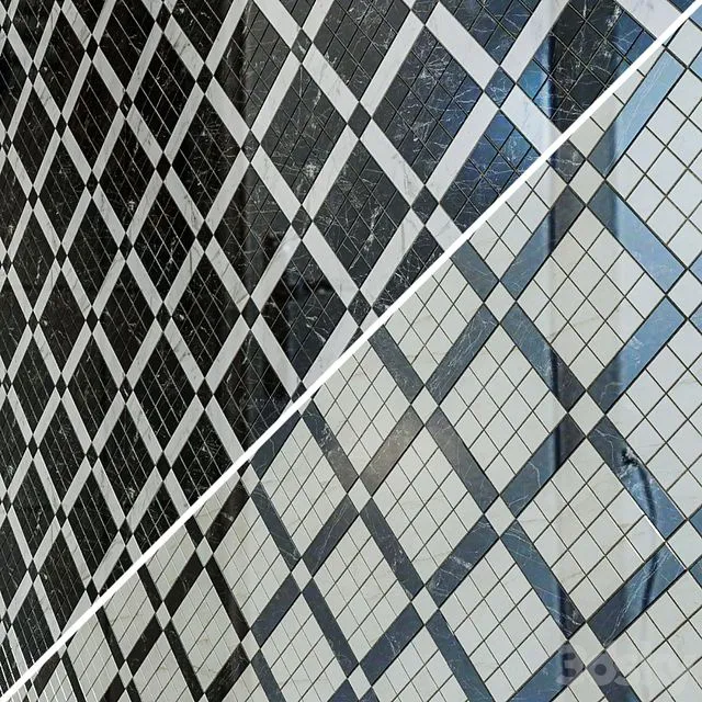 ATLAS CONCORDE MARVEL PRO Gray Fleury Diagonal Mosaic 3D Model