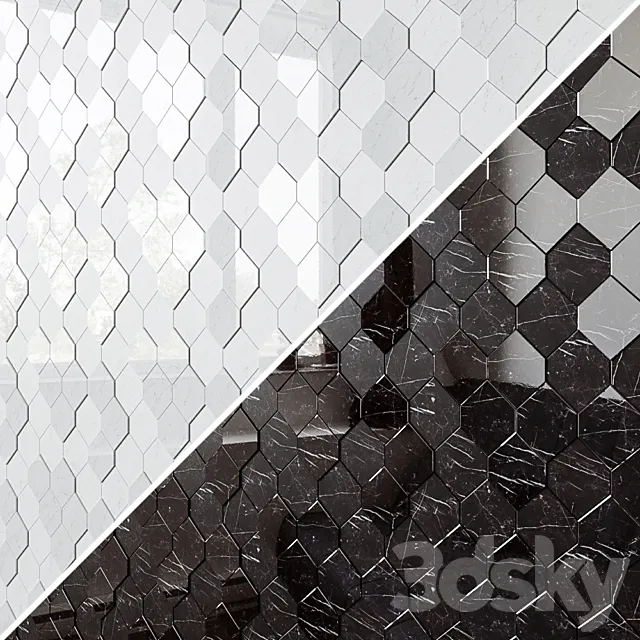 ATLAS CONCORDE MARVEL STONE Mosaico Esagono 3D 3D Model