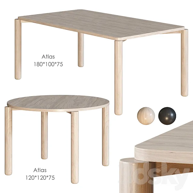 Atlas Dining table TEULAT 3D Model