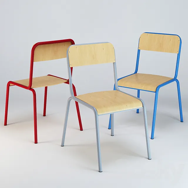 Atlas school chair 3D Model