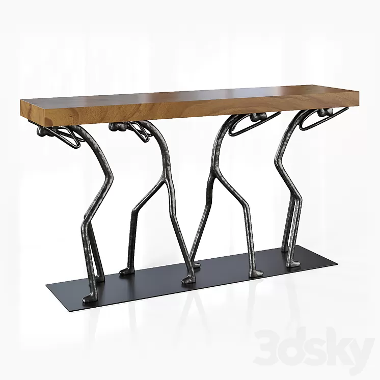 Atlas Small Natural Console Table 3D Model