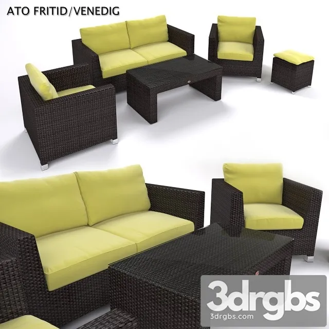 Ato Venedig Set Artificial Rattan 3D Model Free