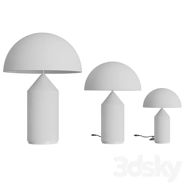 Atollo glass table lamp 3D Model
