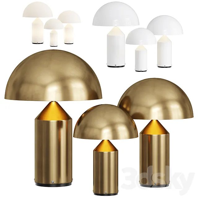 Atollo table lamp by Oluce 3D Model