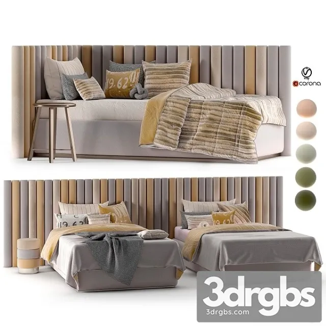 Attached and Day Bed Set30 3D Model Free