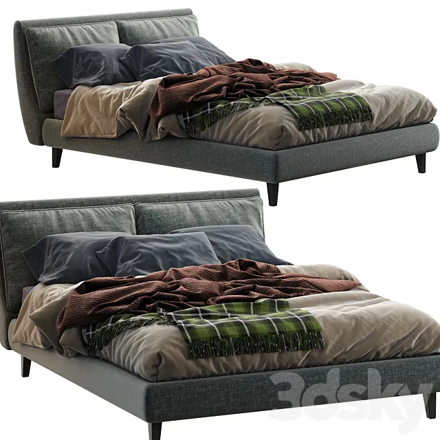 Attico twils bed 3D Model