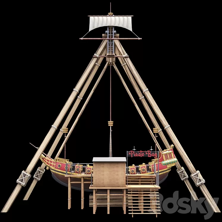 Attraction Pirate ship 3D Model