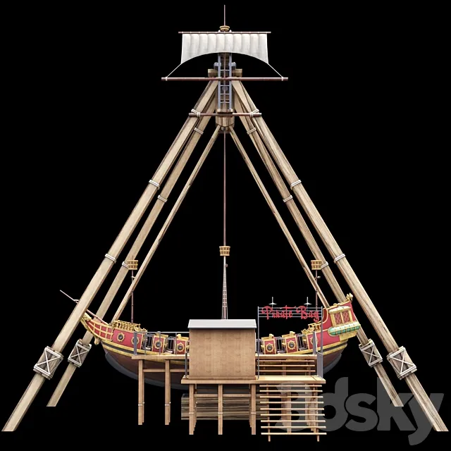 Attraction Pirate ship 3D Model