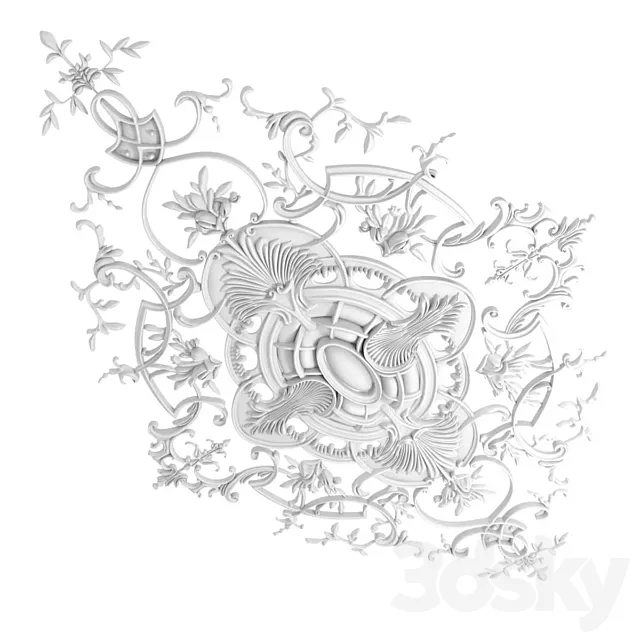 Auberlet Laurent Louis XV ceiling rosette 3D Model