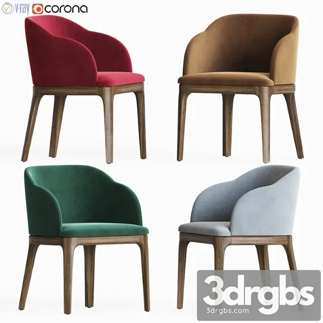 Aubrey armchair dining chair 2 3D Model Free