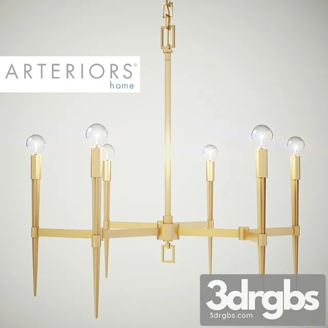 Auburn antique brass chandelier from arteriors 3D Model Free