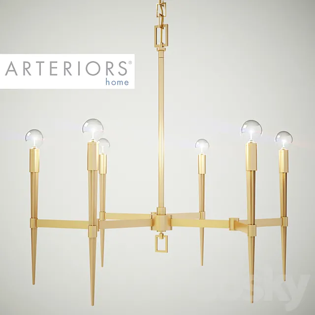 Auburn Antique Brass Chandelier from Arteriors 3D Model