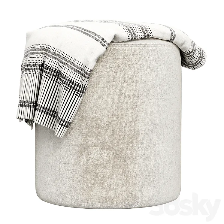 Auburn ottoman Westelm 3D Model Free