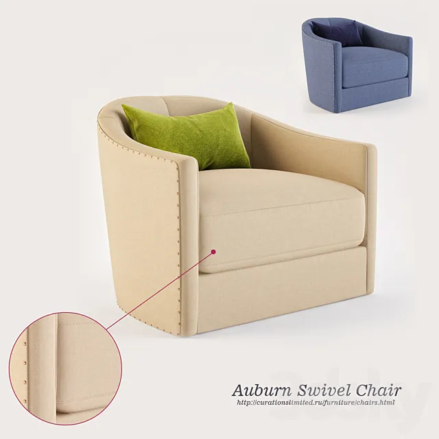 Auburn Swivel Chair 3D Model