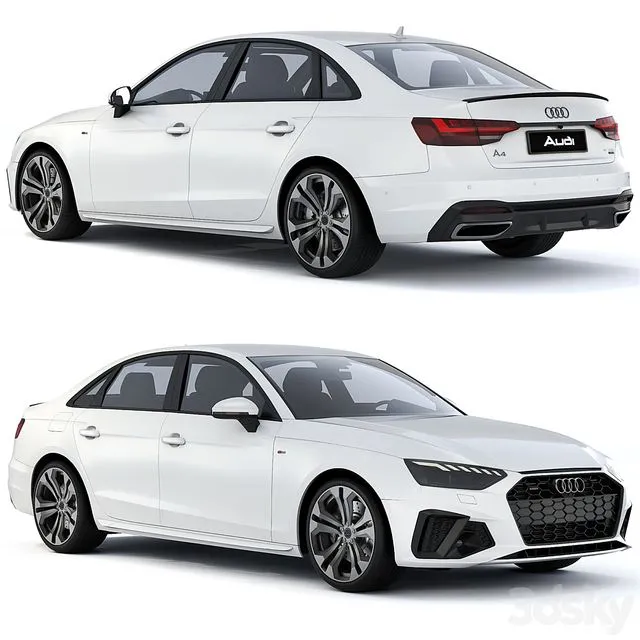 Audi A4 S-Line 2021 3D Model