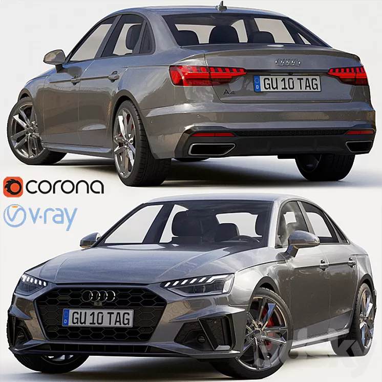 Audi A4 Sedan S-Line 2020 3D Model