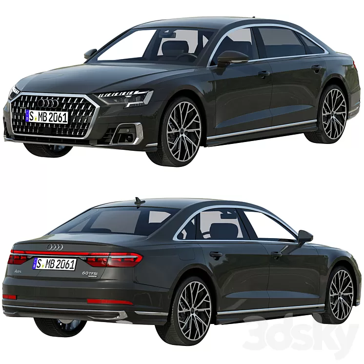 Audi A8 L 2022 3D Model