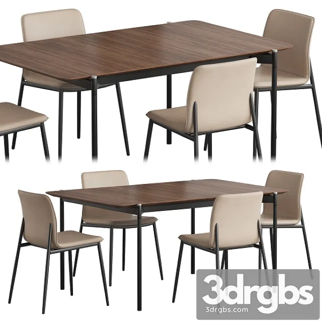 Augusta Table Newport Chair Boconcept Dining Set 3D Model Free