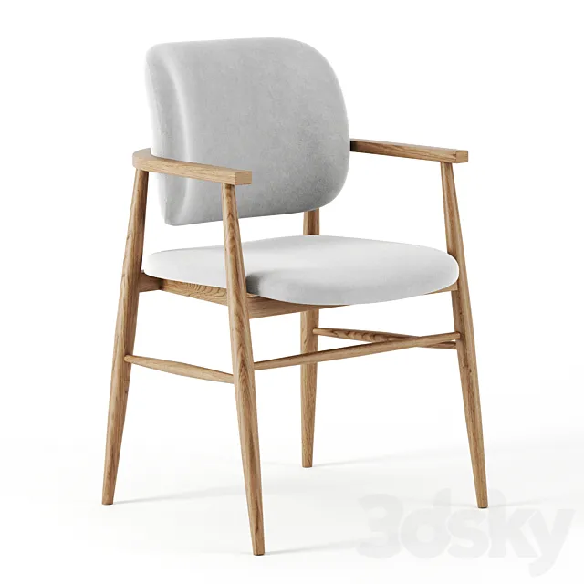 Aura Fabric Dining Chair by Zanui 3D Model