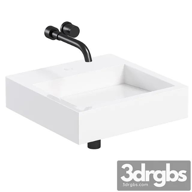 Aura Wall Hung Stone Basin 3D Model Free