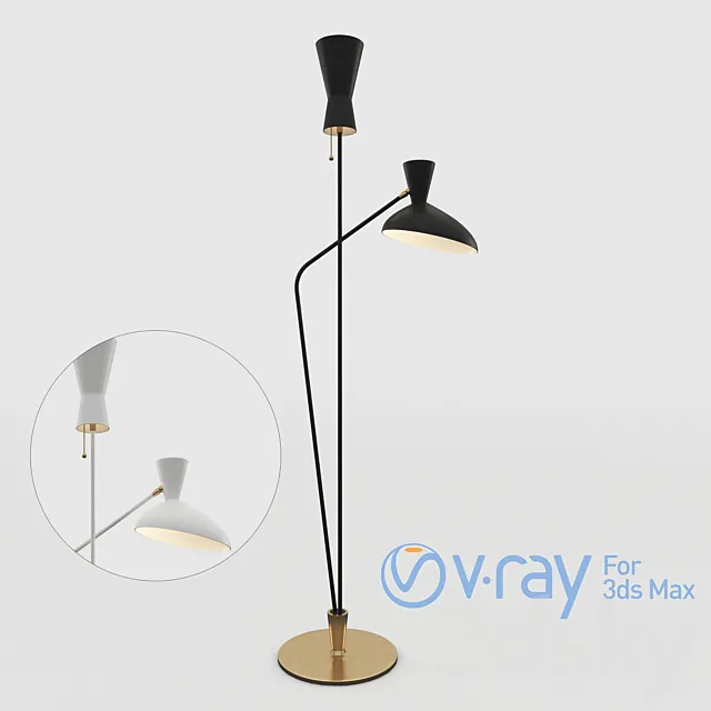 Austen Large Dual Function Floor Lamp 3DModel