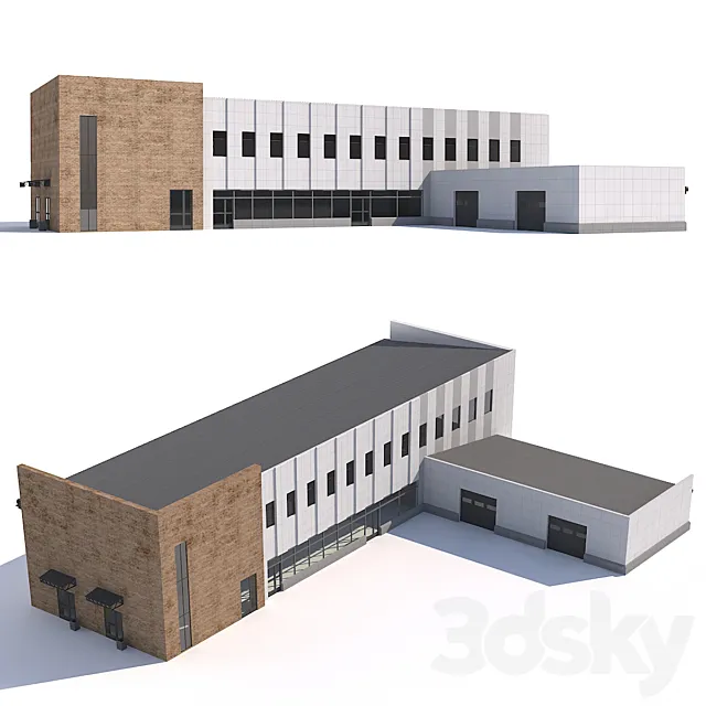 Auto shop with one hundred 3D Model