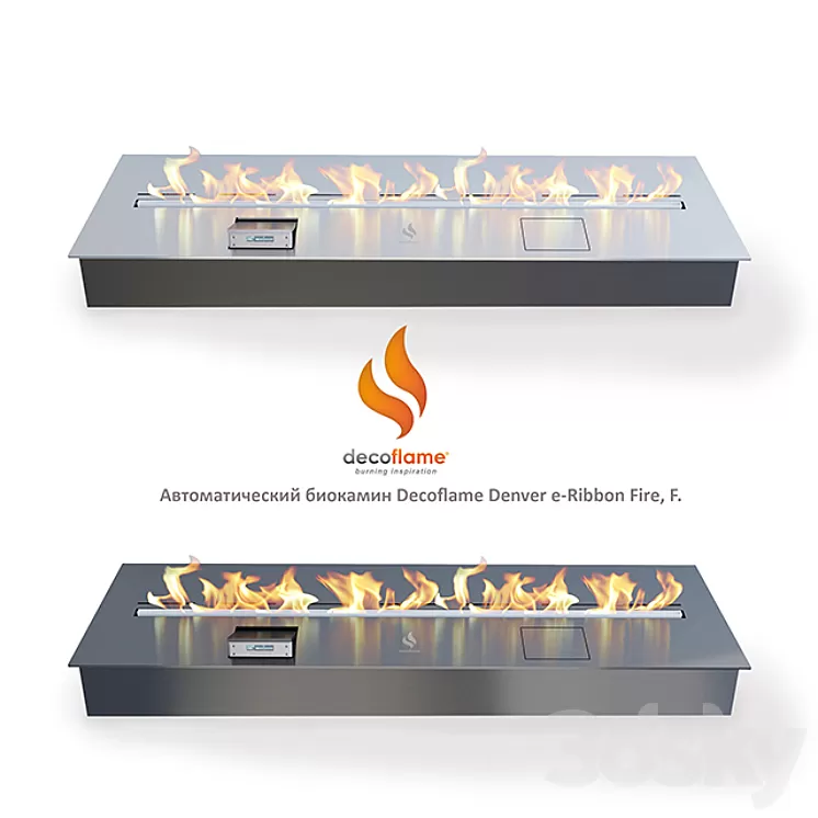 Automatic Bio Fireplace Decoflame Denver e-Ribbon Fire F 3D Model