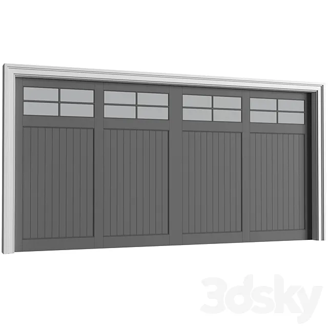 Automatic Garage Doors in classic style.Garage Doors.Traditional Automatic Wood Garage Doors.Entrance modern Gates 3D Model