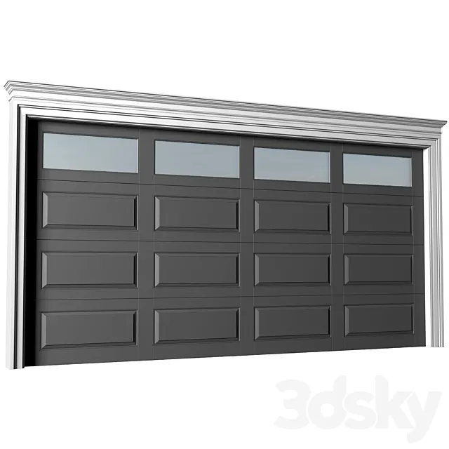 Automatic Garage Doors in classic style.Garage Doors.Traditional Automatic Wood Garage Doors.Entrance modern Gates 3D Model