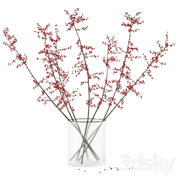 Autumn branches in glass vase (corona reissue) 3D Model Free