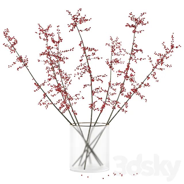 Autumn branches in glass vase (corona reissue) 3DModel