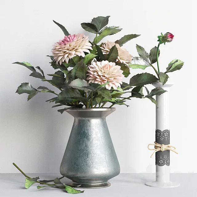 Autumn collection with dahlias 3DModel