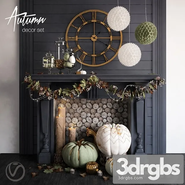 Autumn Decor Set 3D Model Free