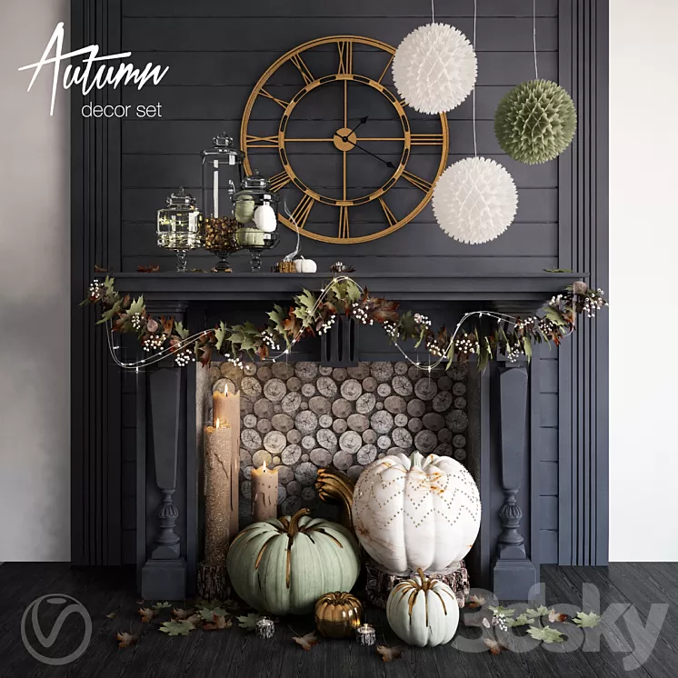 Autumn Decor Set 3D Model