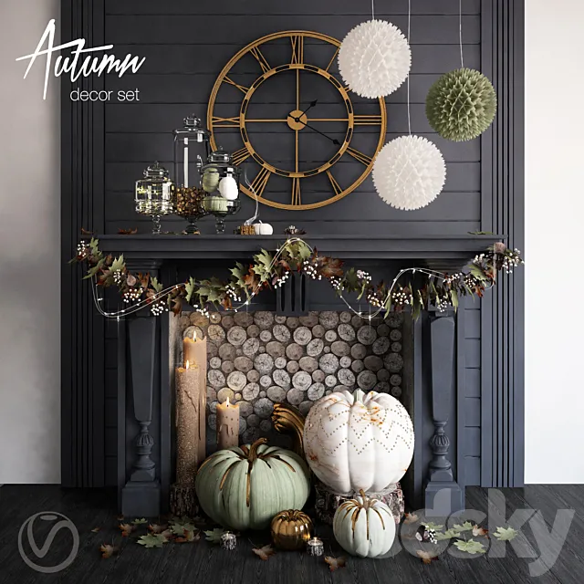 Autumn Decor Set 3D Model