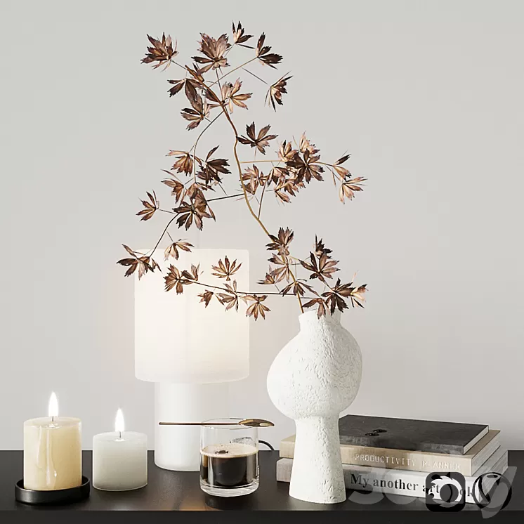 Autumn decorative set 3D Model