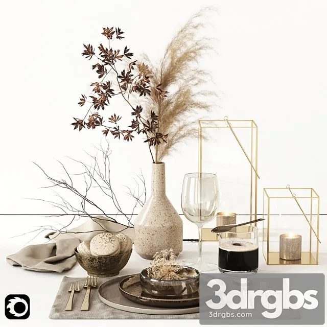 Autumn Tableware 3D Model Download