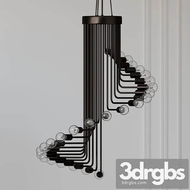 Ava - modern nordic spiral chandelier 3D Model Free