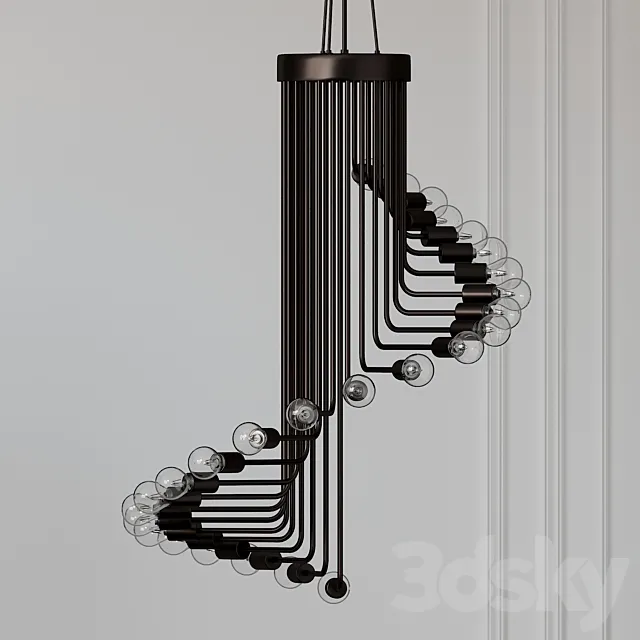 AVA - Modern Nordic Spiral Chandelier 3D Model
