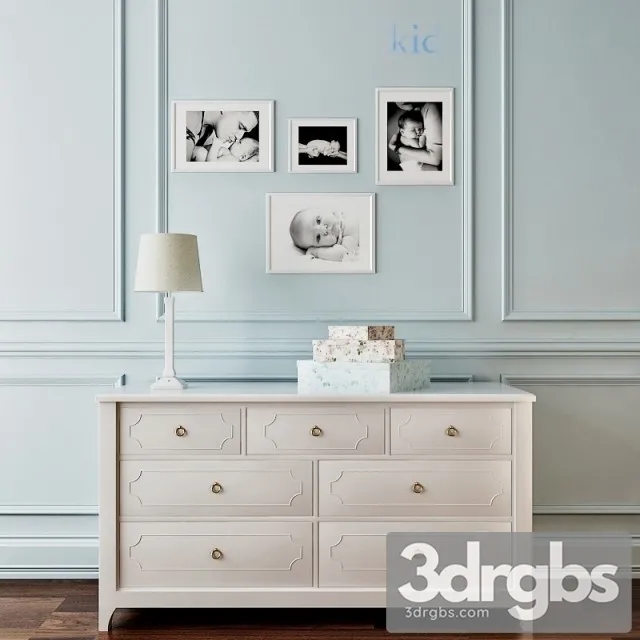 Ava Regency Extra Wide Dresser 3D Model Free