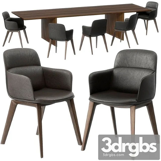 Ava table barbican chair by molteni 2 3D Model Free